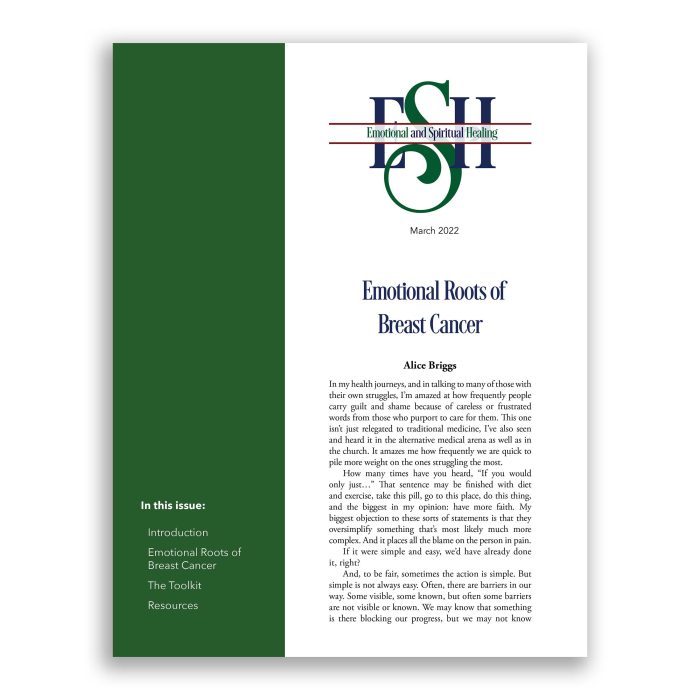 Emotional Roots of breast cancer newsletter